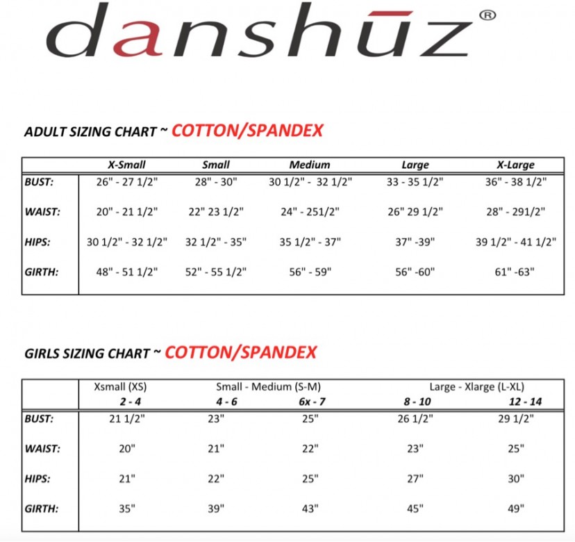 Danshuz Tap Shoes Size Chart
